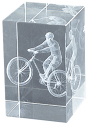 2100-11 Ciclismo Trofeo CUBO CRISTAL 8CM