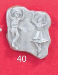 3340-40 Aplique resina metalizado 6CM